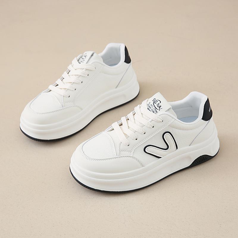 

Women s shoes 2025 spring new thick-soled heightening white shoes bread casual fashion versatile board shoes low-top sports shoes 40