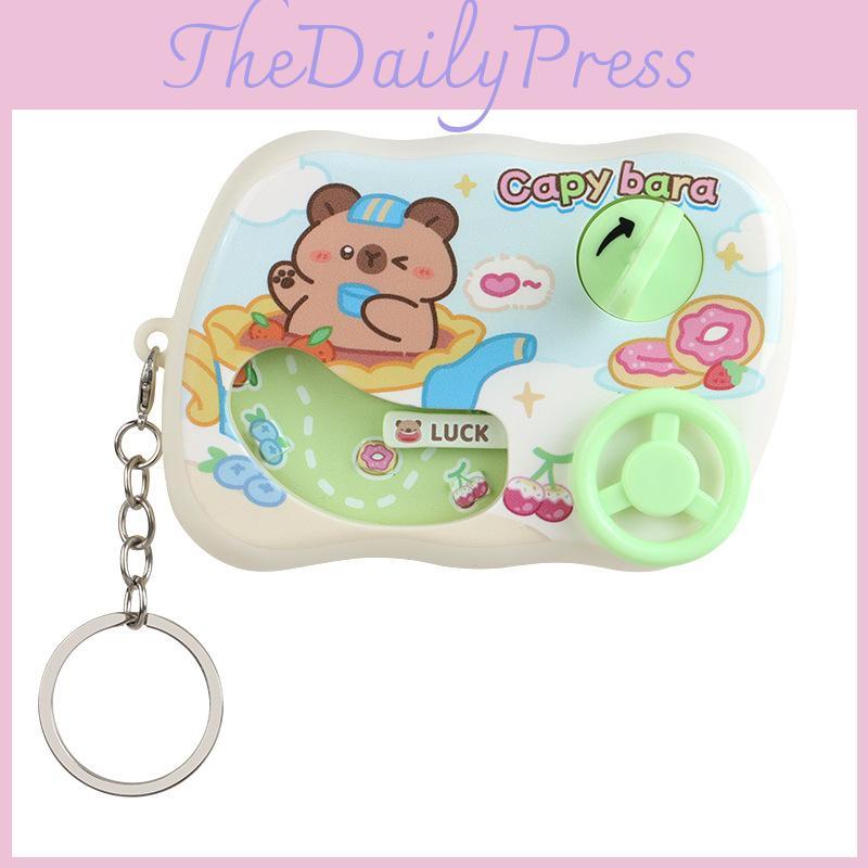 Cute Capybara Bear Cartoon Printed Steering Wheel Challenge Game Console Pendant For Gift And Play