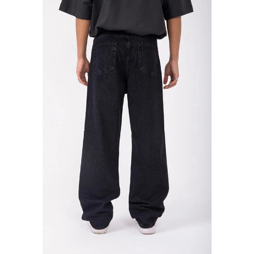 Atelier Oversize Basic Anthrazitfarbene Baggy Loose Jean Relaxed-Hose