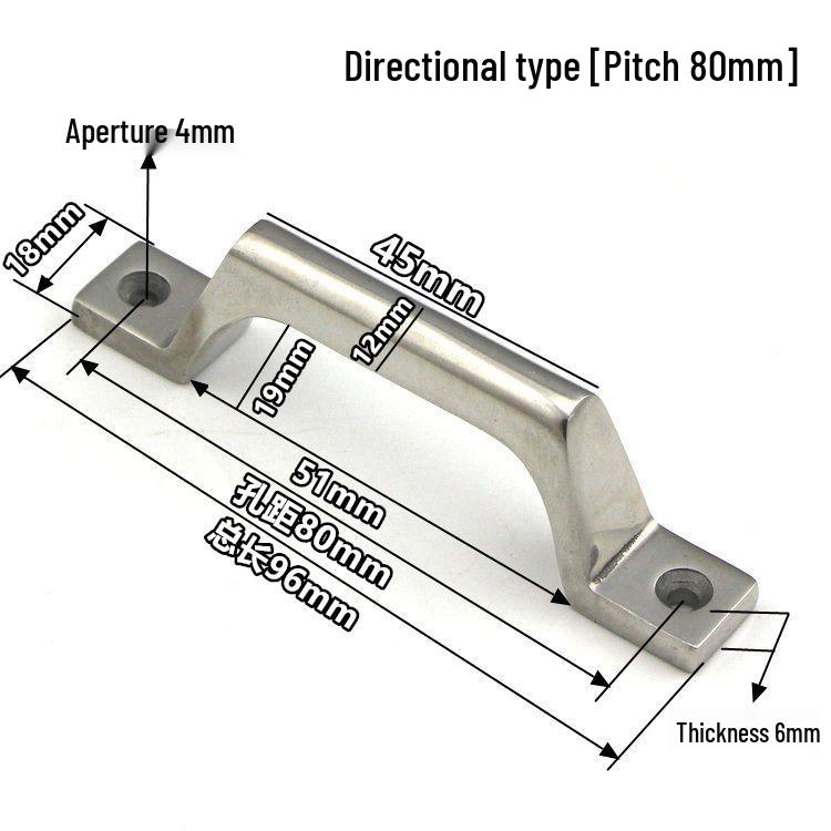 304 Stainless Steel Heavy-Duty Bow-Shaped Surface-Mounted Door Handle