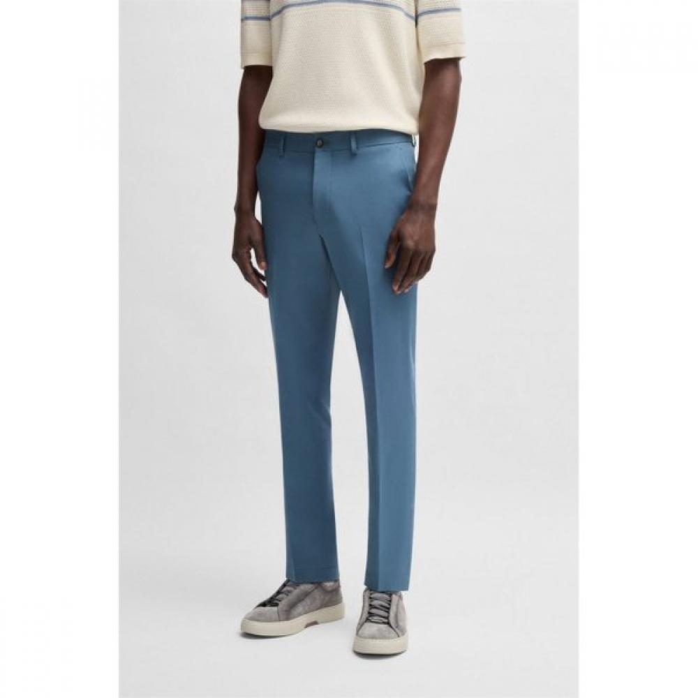 Boss Silk Stretch Cotton Slim Fit Pants Medium Blue 50520120426 46