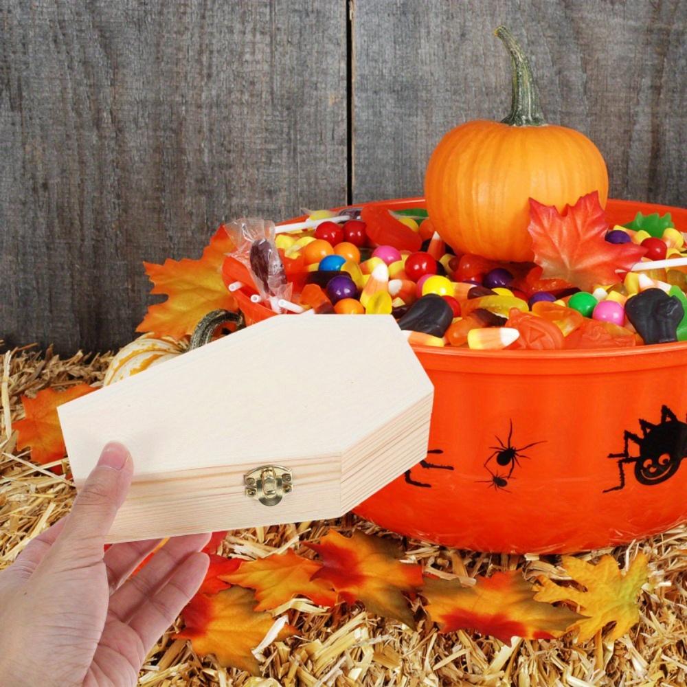 Wooden Flip Lid Coffin Candy Box Goodie Boxes Ring Case Necklace Organizer Jewelry