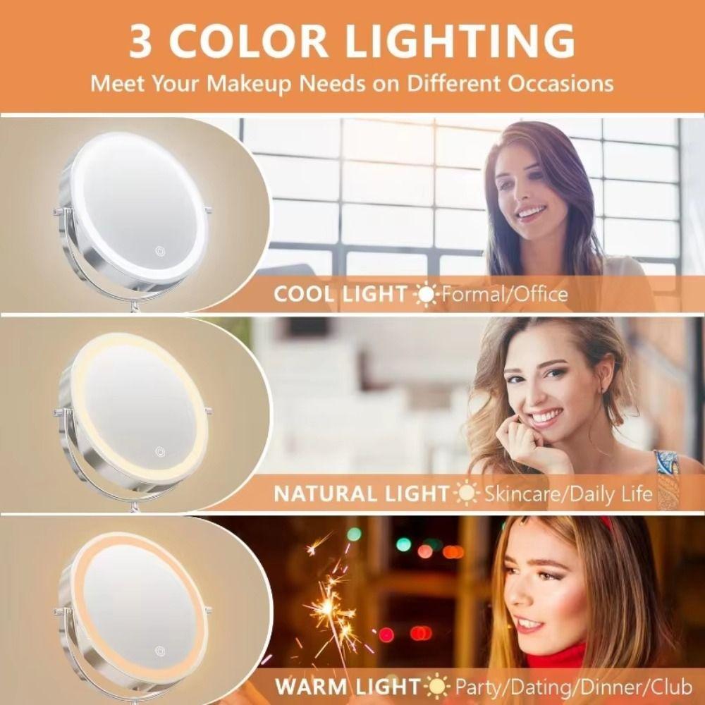 Double-sided Wall Mounted Makeup Mirror 360° Rotating Telescopic Makeup Mirror  Beauty Mirror