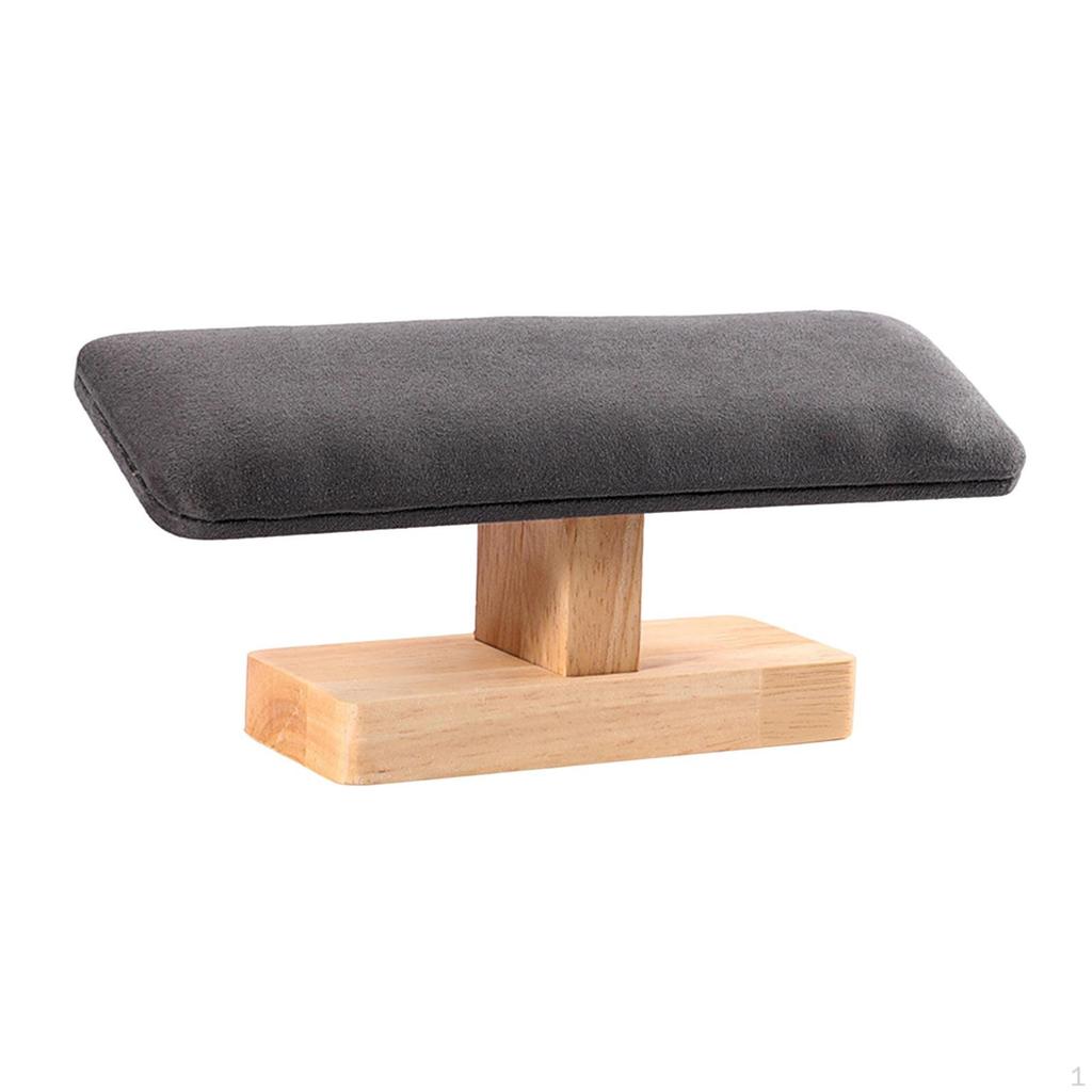 Luxurious Velvet Bracelet Display Stand with Wood Base - Elegant Jewelry Organizer for Dresser or