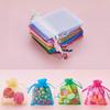 Fashion Ornaments Festival 100Pcs/Set Mini Drawstring Jewelry Color Candy Storage Mixed Mesh Bag Container