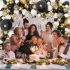 New Year Decor Balloons Garland Black Gold Confetti Balloon Arch Kit Graduation Birthday Party Baby Shower Wedding Decoration