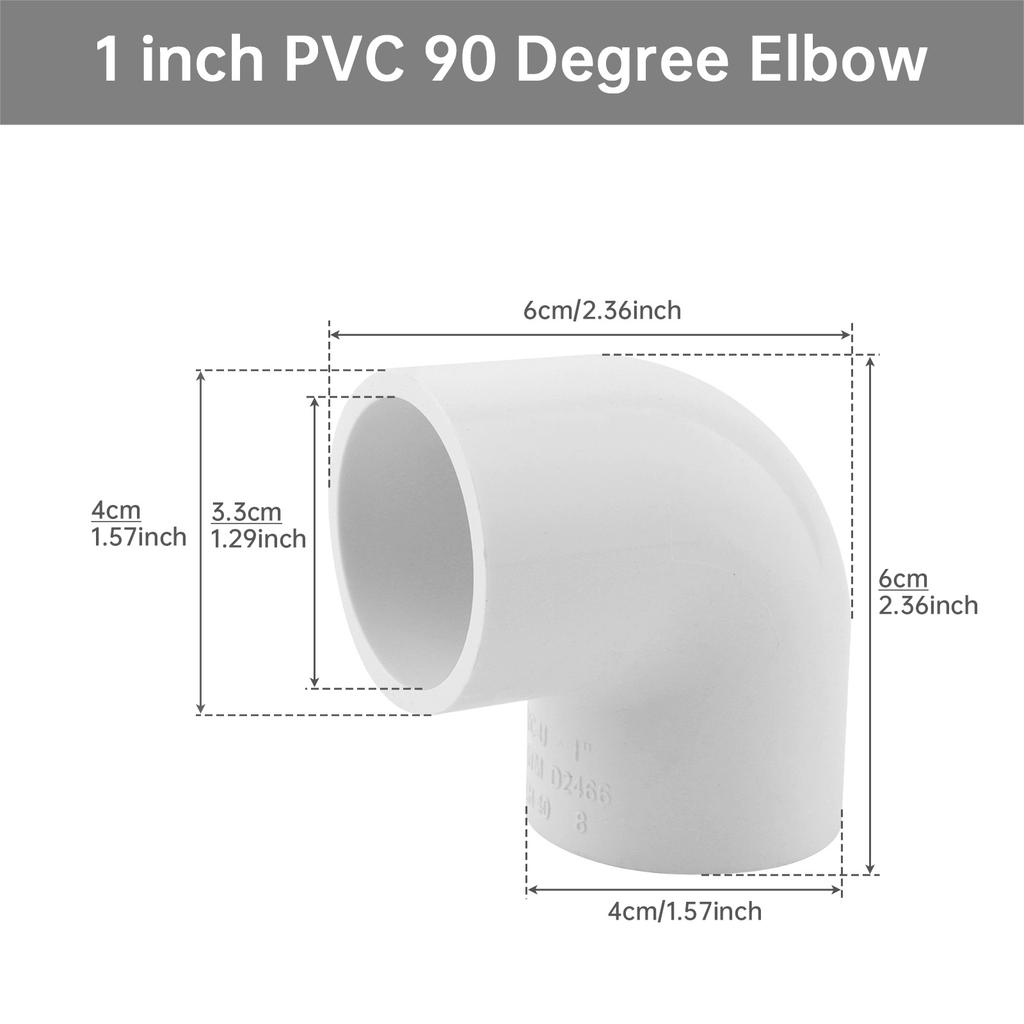 10Pcs 1 Inch 90° PVC Elbow Fittings, Furniture Grade 2-Way Connector for DIY Shelves, Greenhouse, Pipe Structures & Furniture