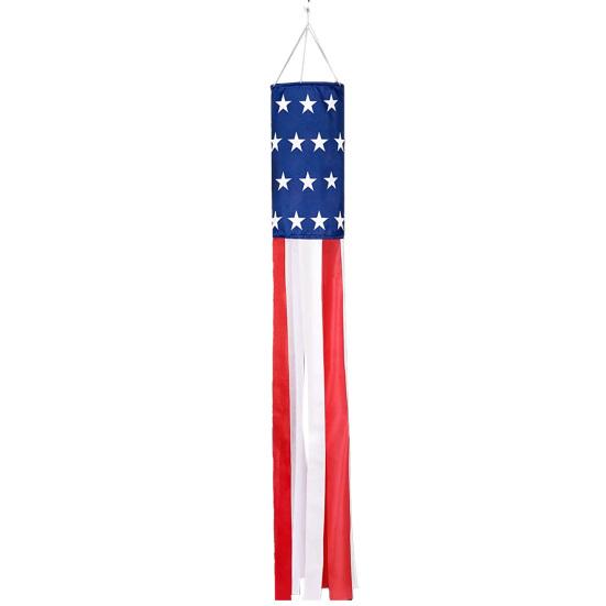 American Flag Windsock LED with Red White Lights Large Blue Patriotic Wind 1pc