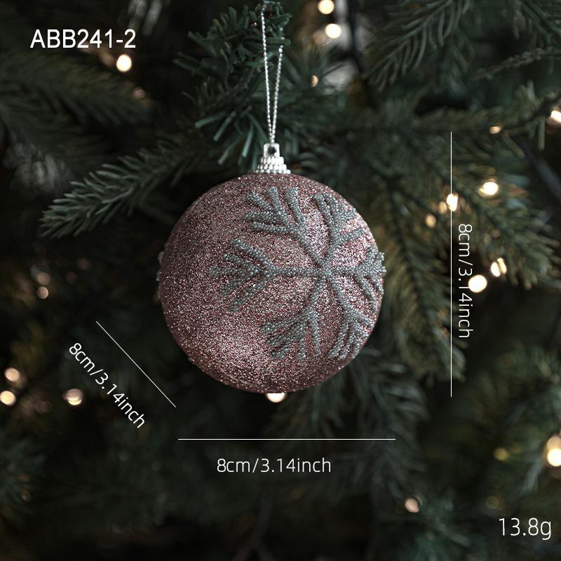 New pink foam Christmas ball pendant shiny glitter Diamond Powder Christmas Tree Hanging Ball Decor Navidad Decor 2025