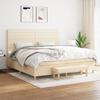 3137266 vidaXL Divan Bed with Mattress Cream 200x200 Cm Fabric