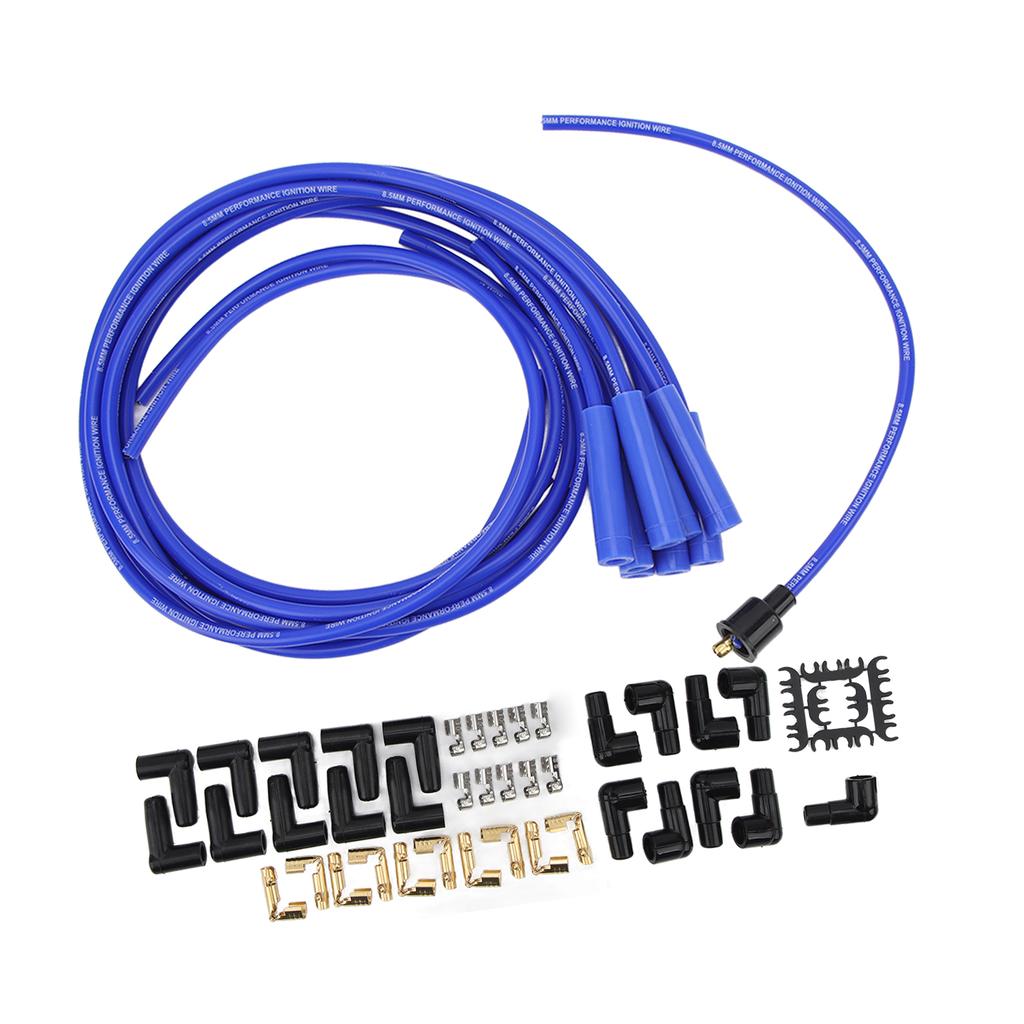 8.5mm 180 Degrees  Sparking Plug Ignition Wire Set Spark Plug Wires with Dustproof Cap Replacement for Chevy 8 Cylinder