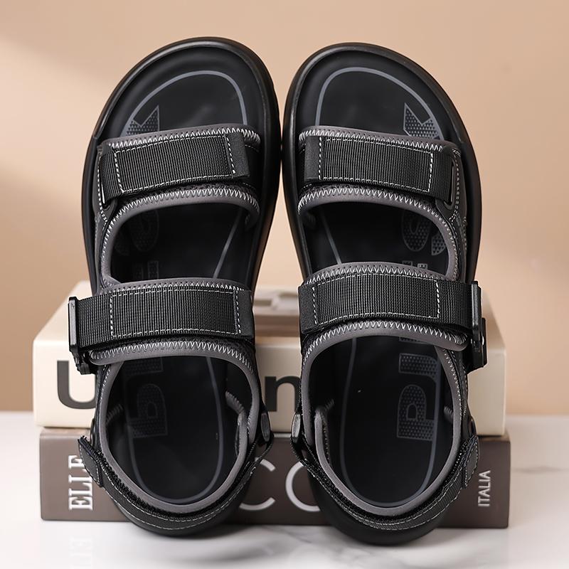 Fashion New Summer Breathable Cool Outdoors Non-slip Men Leather Shoes Trend Design Trending Adult Soft Sole Shoes Comfort Beach Sandals