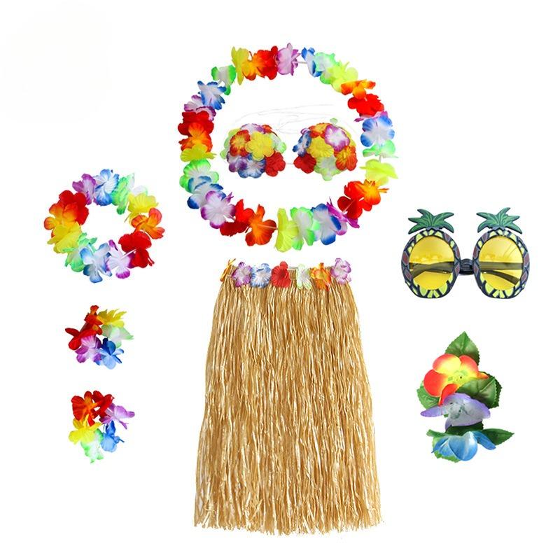 Pineapple Glasses 8-Piece Set Adult Hawaiian Costume for Beach Party Masquerade Events