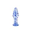 Glass Anal Plug - S Pleasures Crystal - Blue/Transparent - Insertable Length 113 Mm - Secure Flat Base