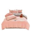 2025 Winter Milk Velvet 4-Piece Set: Thick Warm Double-Sided Fleece Bed Sheet, Fitted Sheet & Duvet Cover.