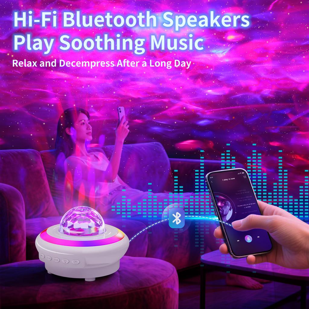 Morden Music Speaker Projectors Night Lights USB Rechargeable RGB Table Lamps Living Room Bedside LED Smart Home Decor Light