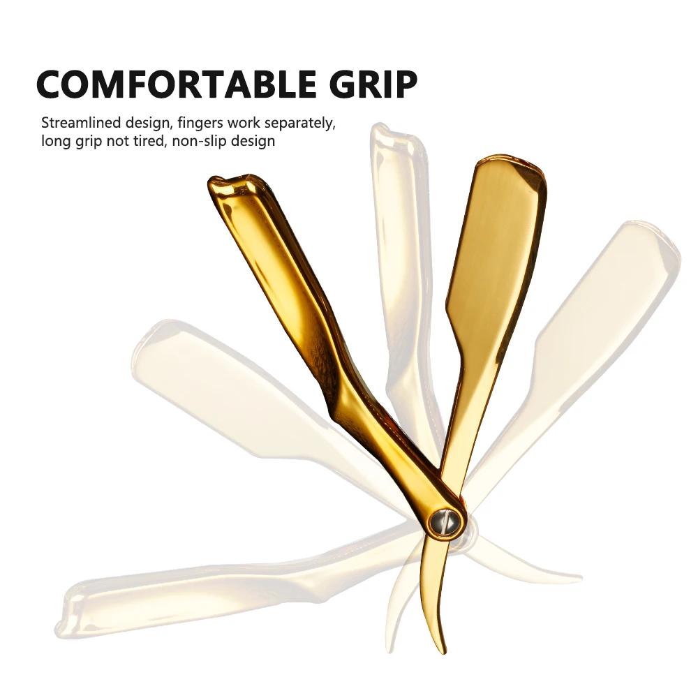 Salon Manual Beard Razor Folding Hand Shaver Razor Knife Holder Hair Removal Tools (No Shaving Slice) For Barber Accessories