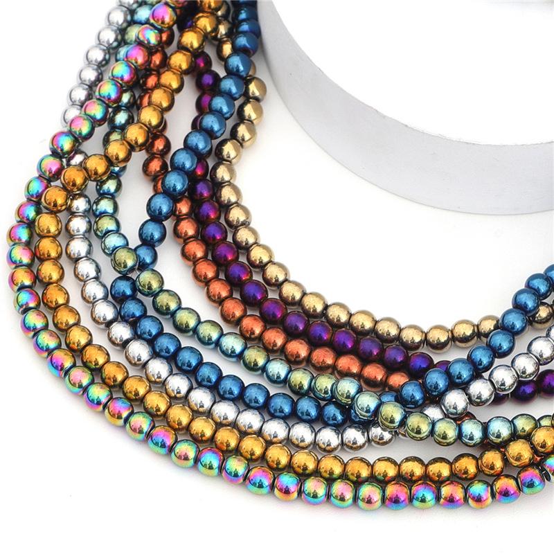 Nano-pläterade svarta runda pärlor: Elektropläterade DIY-smyckens tillbehör