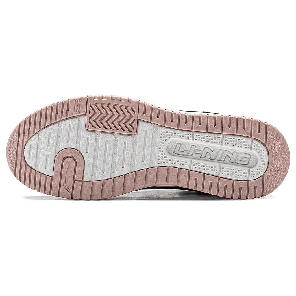 Li Ning Mountain Origin 2.0 Slip Resistant Abrasion Resistant High top Skateboard Shoes Women's Dark Blue White Pink AGCT346-5