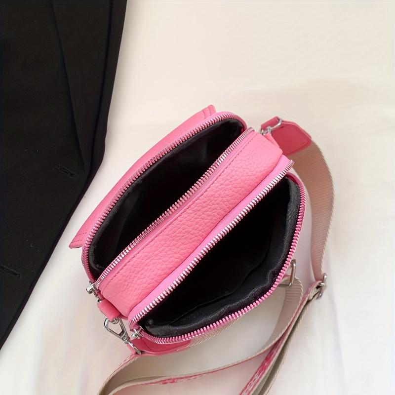 Chic Women’S Crossbody Bag - Solid Color Durable PU Magnetic Closure Comfort Strap Small & Stylish Purse With Zipper