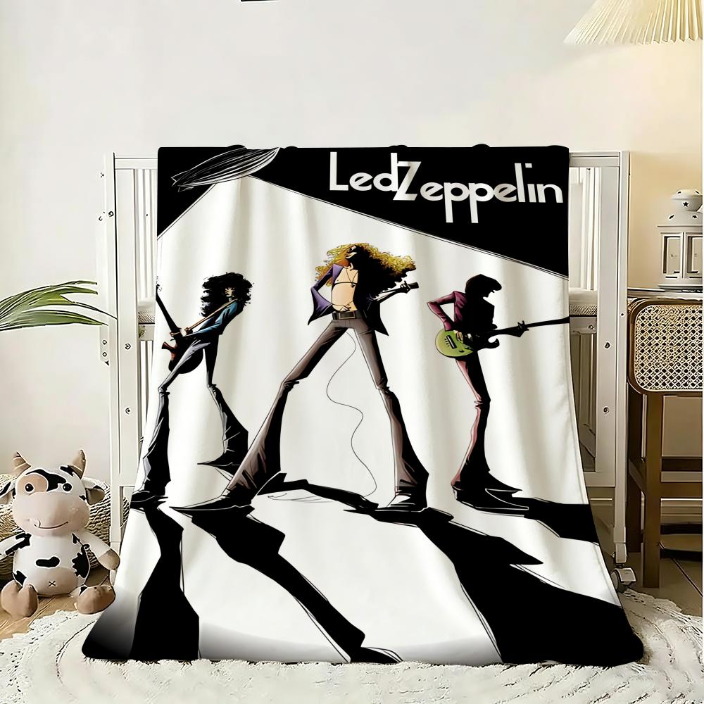 Band Led Zeppelin Throw 240g Flannel Blanket Lightweight Soft Skin-friendly Summer Thin Throw Blanket 75x90cm