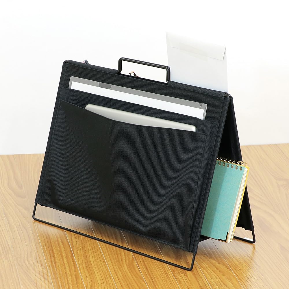 Bestco ND-3602 Folding Storage Stand with Pockets, Tool Type, Black, Floor Rack