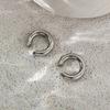 SHIXIN 2Pcs Minimalist Stainless Steel 18K Gold Plated Ear Clip Women Classic C Shape Ear Cuff No Piercing Earring Daily Jewelry