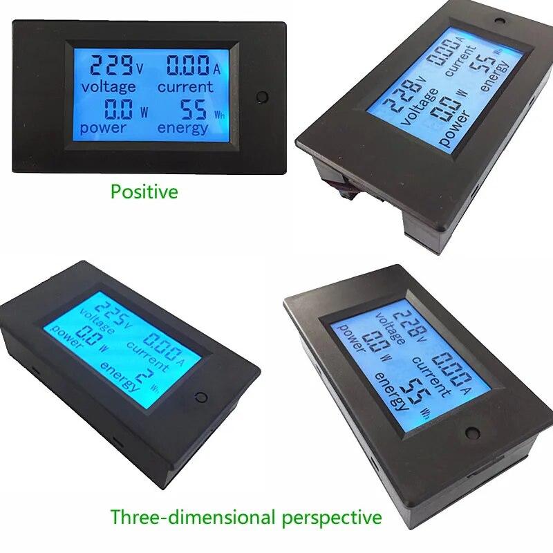 20A AC 80-260V 0-100A DC Digital LED Display Voltmeter Ammeter Wattmeter Power Energy Meter 12V 24V 110V 220V Volt Tester