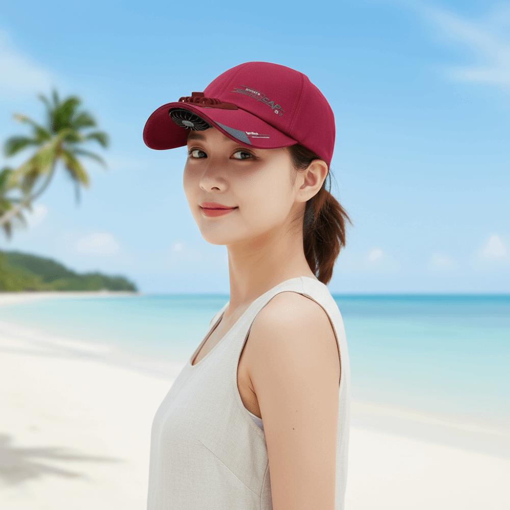 Portable Rechargeable Fan Hat Long-lasting Anti-collapse Cooling Peaked Cap Outdoor