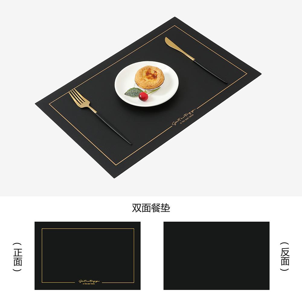 

Set of 2/4/6 Placemat Leather Rectangle Table Mat for Dining Tables Wipeable Leaf Hollow Insulation PU placemats Home Modern (Black,1PCS&Rectangular) чёрный