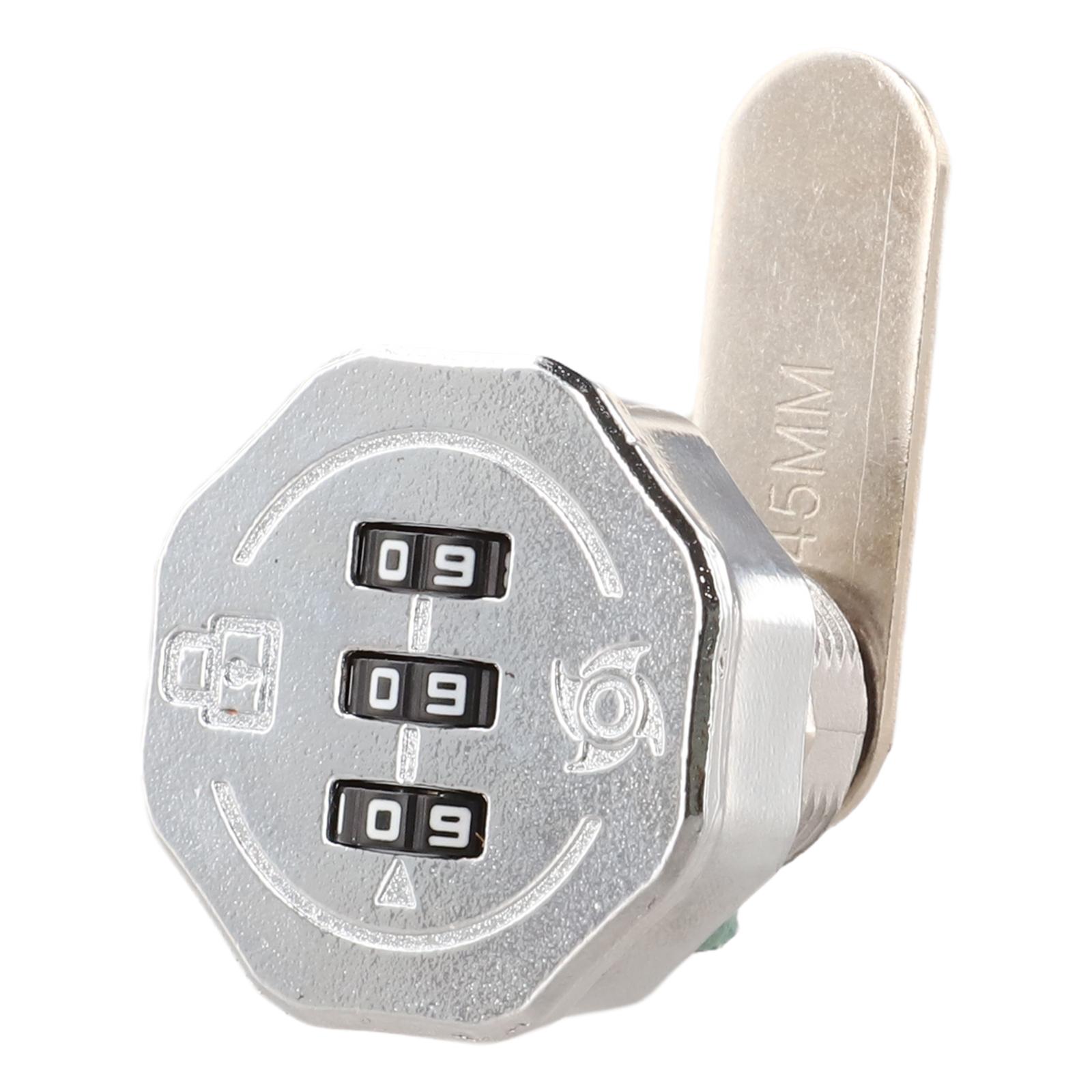 

Zinc Alloy 3-Digit Combination Lock for Drawers Lockers Toolboxes Cupboards Caravans Boats and Other Secure Storage Applications серебряный