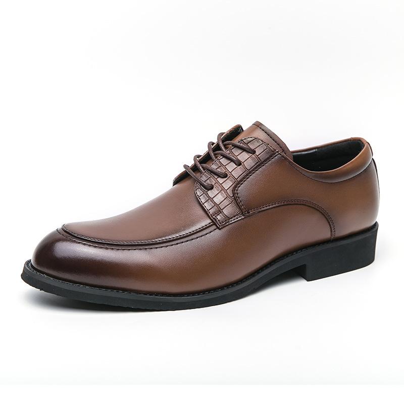Men's shoes large size new leather shoes fashion men's business dress shoes trend British style retro lace-up leather shoes