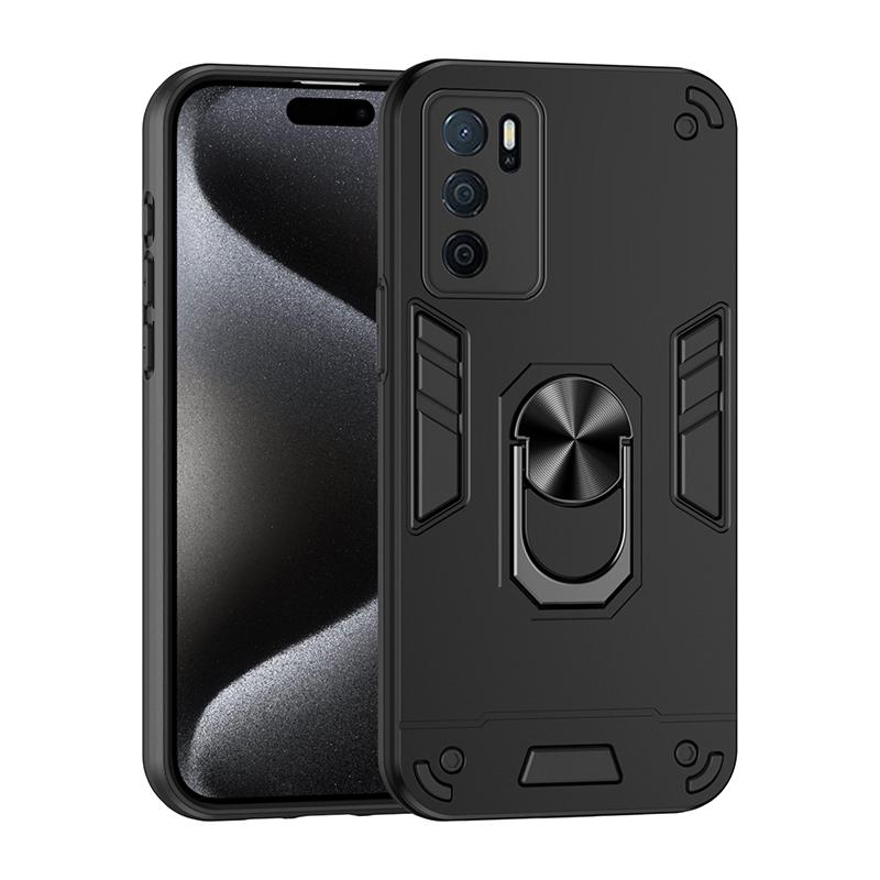 Armor Case For OPPO A16 A16S A17 A17K A18 A36 A38 Full Body Rugged Protective Car Magnetic Ring Stand Hard Phone Cover