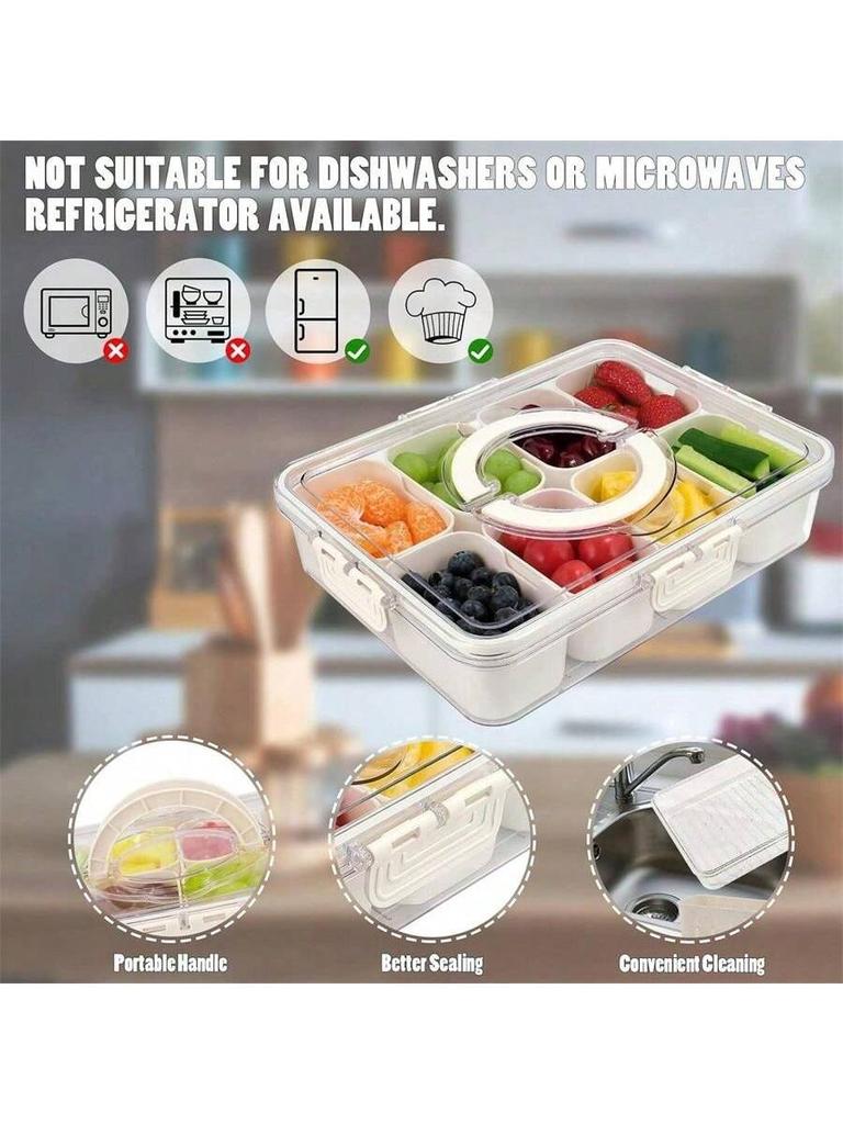 1 pc Split type tray with lid and handle, refrigerator compartment drain and preservation box, bento box