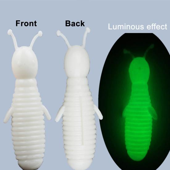 5 Stück 6CM/7G Weichwurm-Köder Langsam sinkend Gesalzen Glitzer Bionischer Köder Bunter PVC Kunstköder Salzwasser Süßwasser Schlangenkopf Angelzubehör