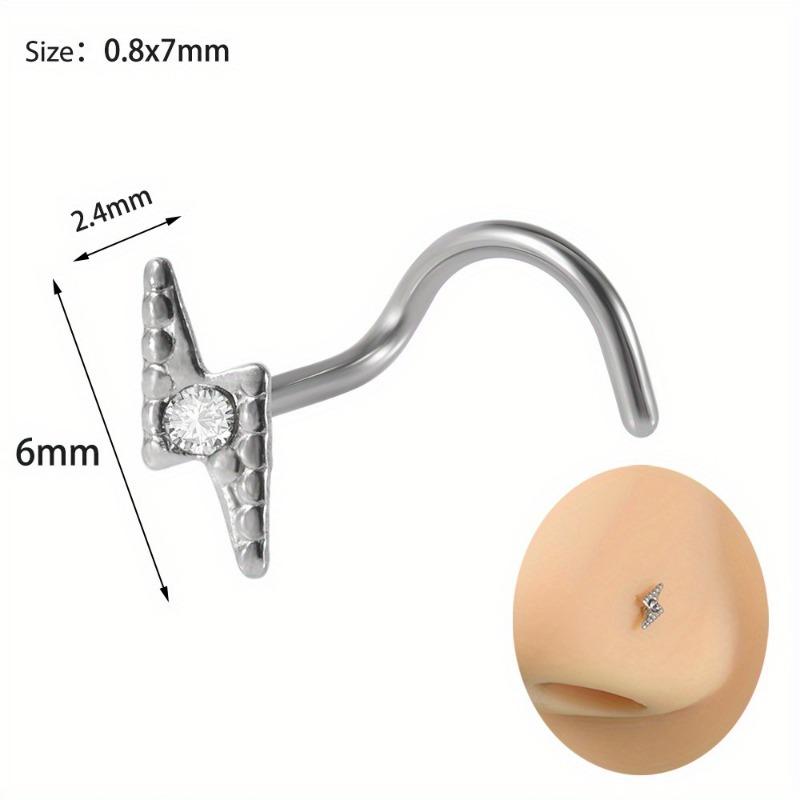 

1 шт. Кільце для носа з метеликом із нержавіючої сталі. Кільце для носа. Сонце. Блискавка. Кільце для носа.