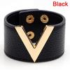 Wide V Leather Bangle Punk Cuff Bracelet Wrap Wristband Jewelry Accessories