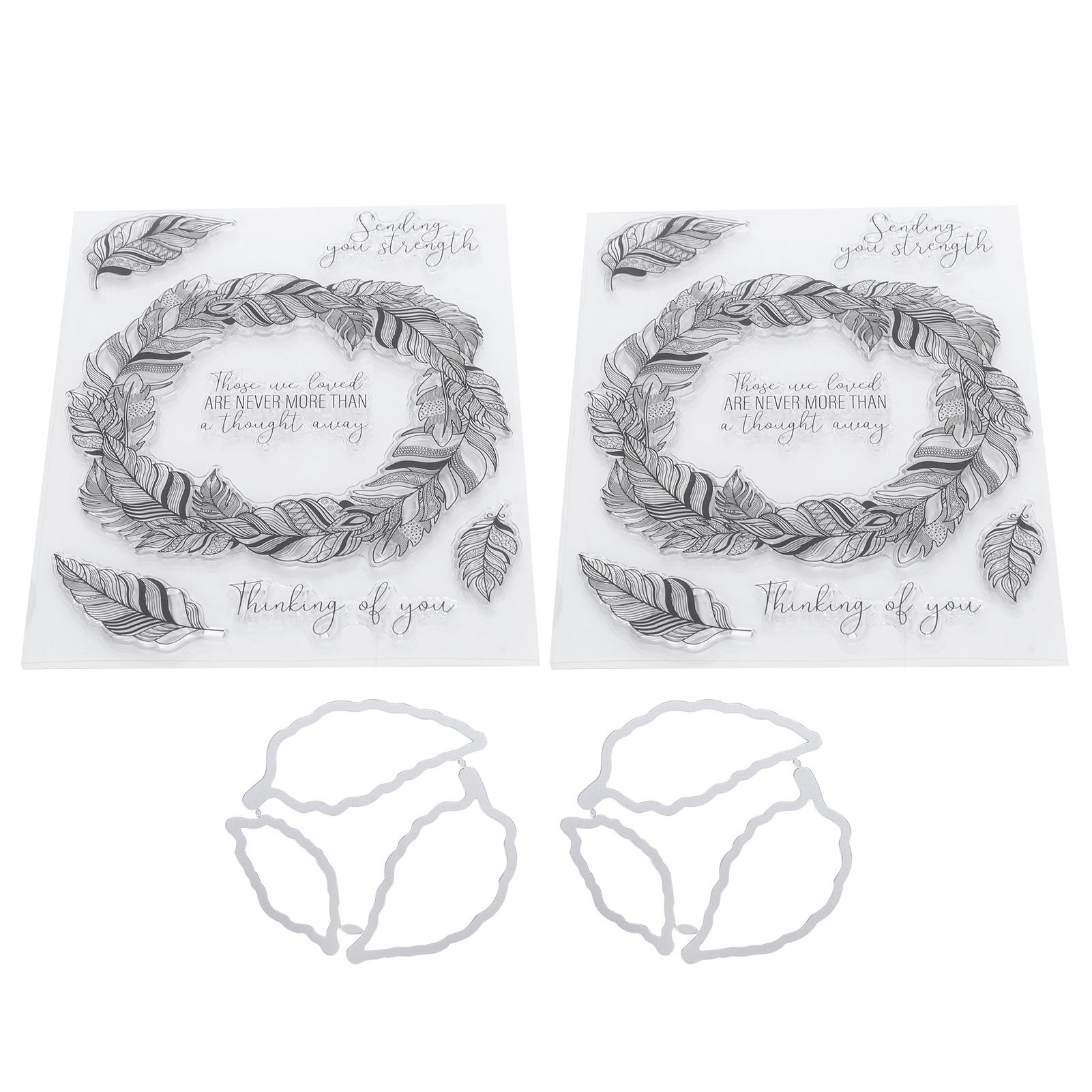 

2 комплекта перьевых прозрачных штампов, прозрачных самодельных аксессуаров для украшения блокнота