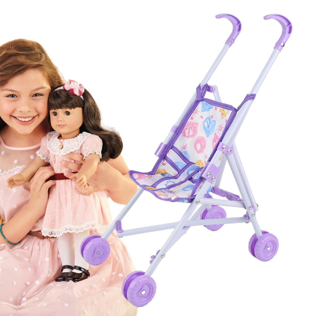 Kids Toy Doll Stroller Baby Walking Play Stroller Toy Pretend Doll Pram Dress Up Game Accessories for Home Easter Birthday New