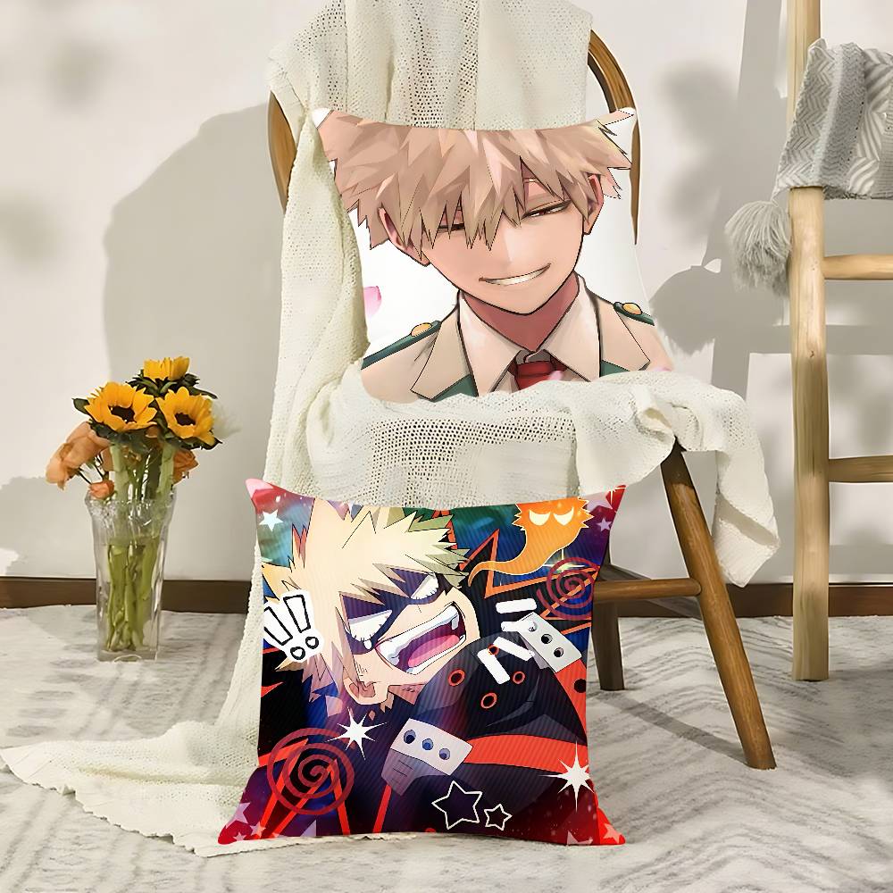 Cute B-Bakugo Katsuki-S Anime Throw Pillow Covers Pattern Cushion Cover Suitable For Sofa Bedroom Car Pillow Cover