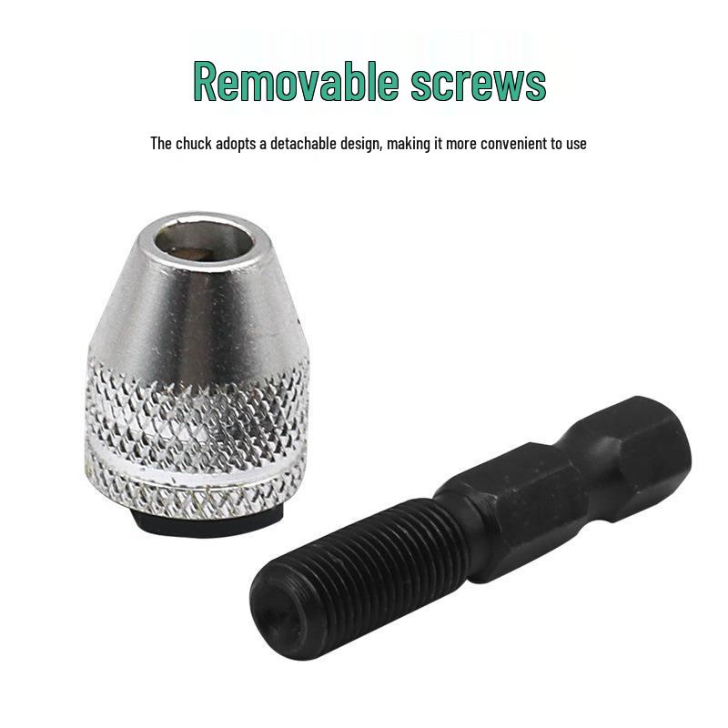 Three-Jaw Mini Drill Collet Set with Adjustable Clamping & Extension Rod