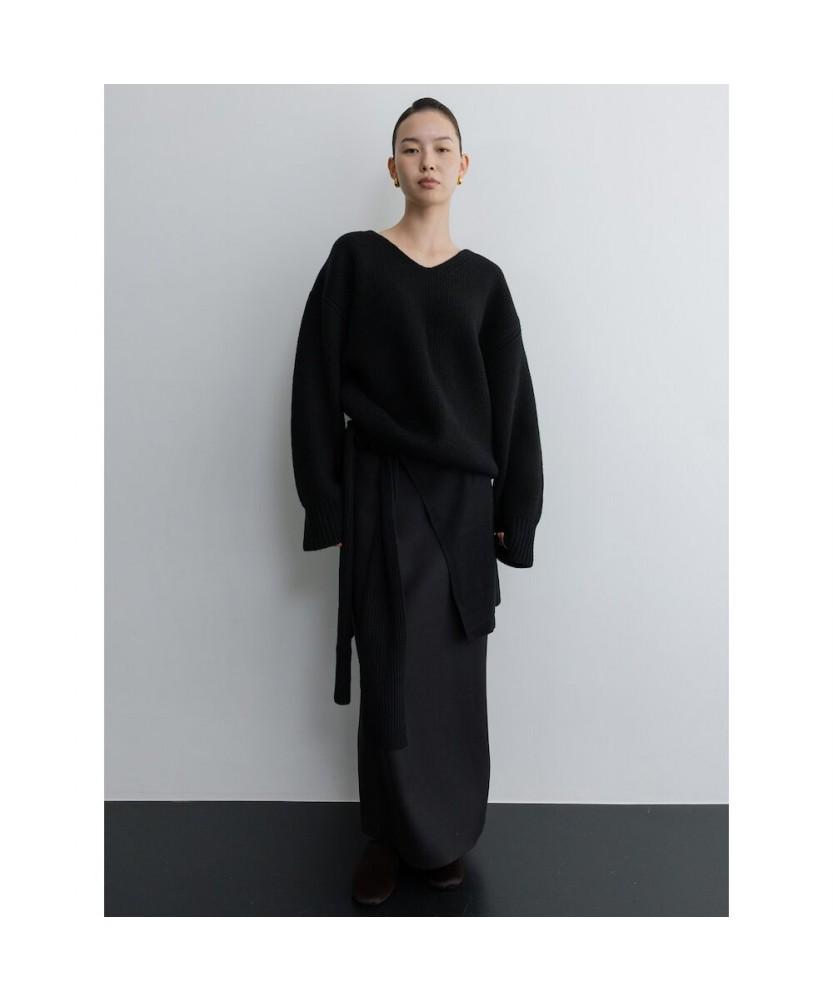Diaepeocheo Bulky V Neck Sweater Black (Ta5X51A045)
