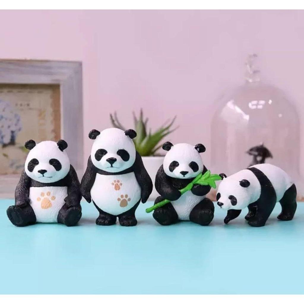 4 Pcs Panda Miniature Decor Items Set for Unique Gift,Home,Living Room,Office,Restaurant Decor,Showpiece,Perfect Valentine Decoration Items