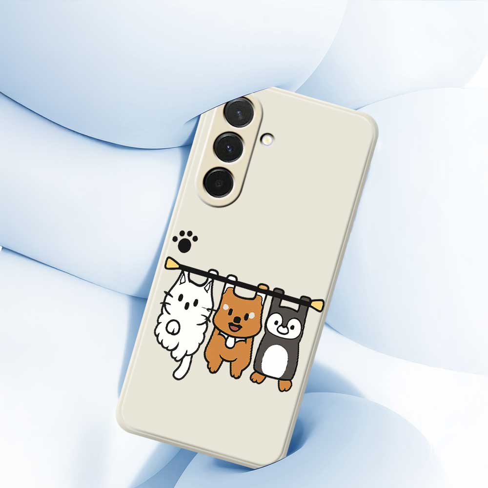 For Samsung Galaxy A36 5G Case Three Animal Dolls Pattern Printing Straight Edge TPU Phone Back Cover