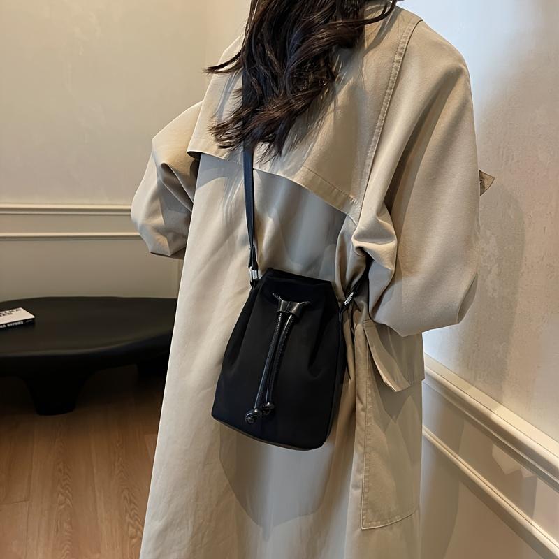Borsa a secchiello da donna con coulisse borsa a tracolla retrò