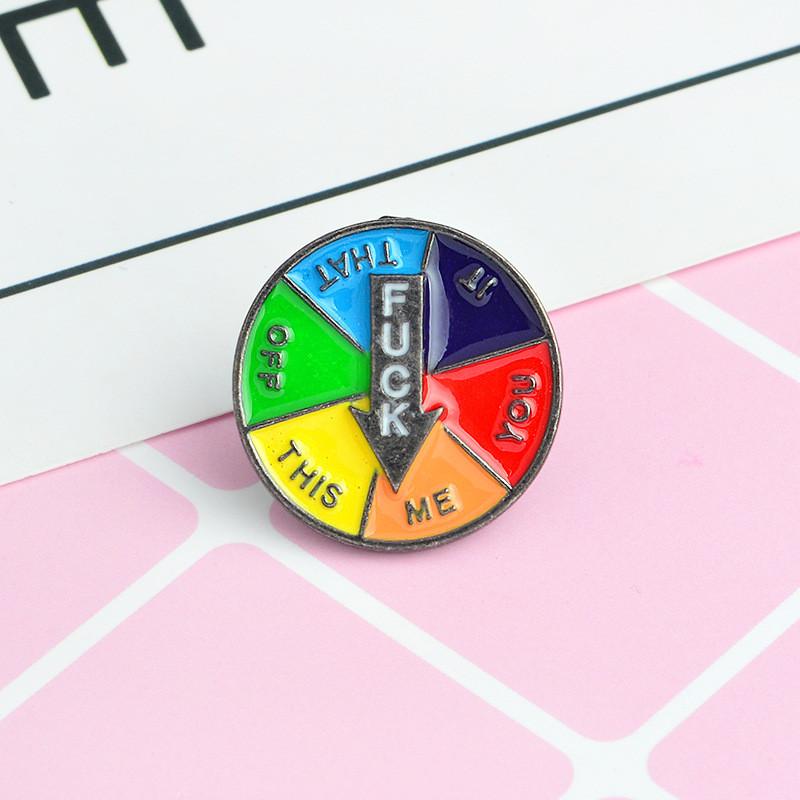 Artistic Style Cartoon Colorful Letter Brooch Geometric Arrow Badge Trendy Alloy Pin For Expression Individual