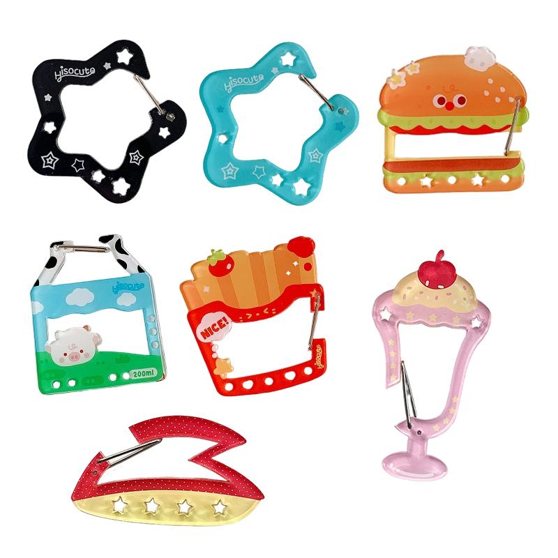 1PC DIY Accessories Cute Ornament Bag Charms Bag Pendants Clear Acrylic Keychain Funny Keyring Y2K Pendants Creative Multicolor