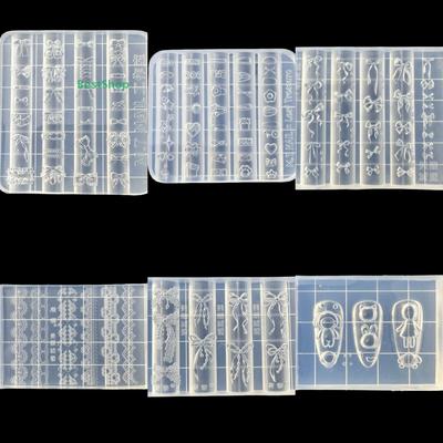 3D Silicone Nail Art Mold Lace Bowknot Love Embossed Nail Art Mold DIY Manicure Decor