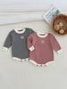New Boys Baby 100% Cotton Striped Bear Bodysuit for Spring/Autumn