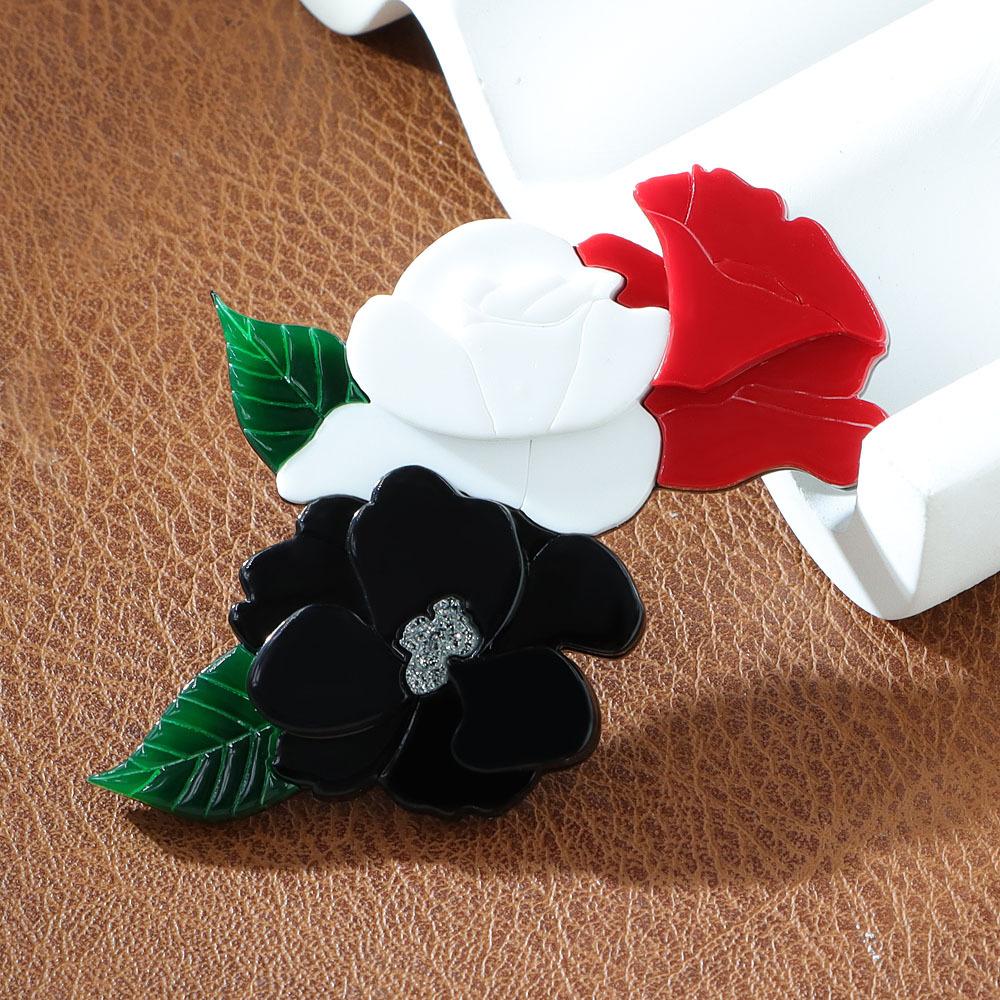 Ręcznie łączona akrylowa broszka w kształcie kwiatu piwonii, spersonalizowany i modny damski kwiat na klatkę piersiową